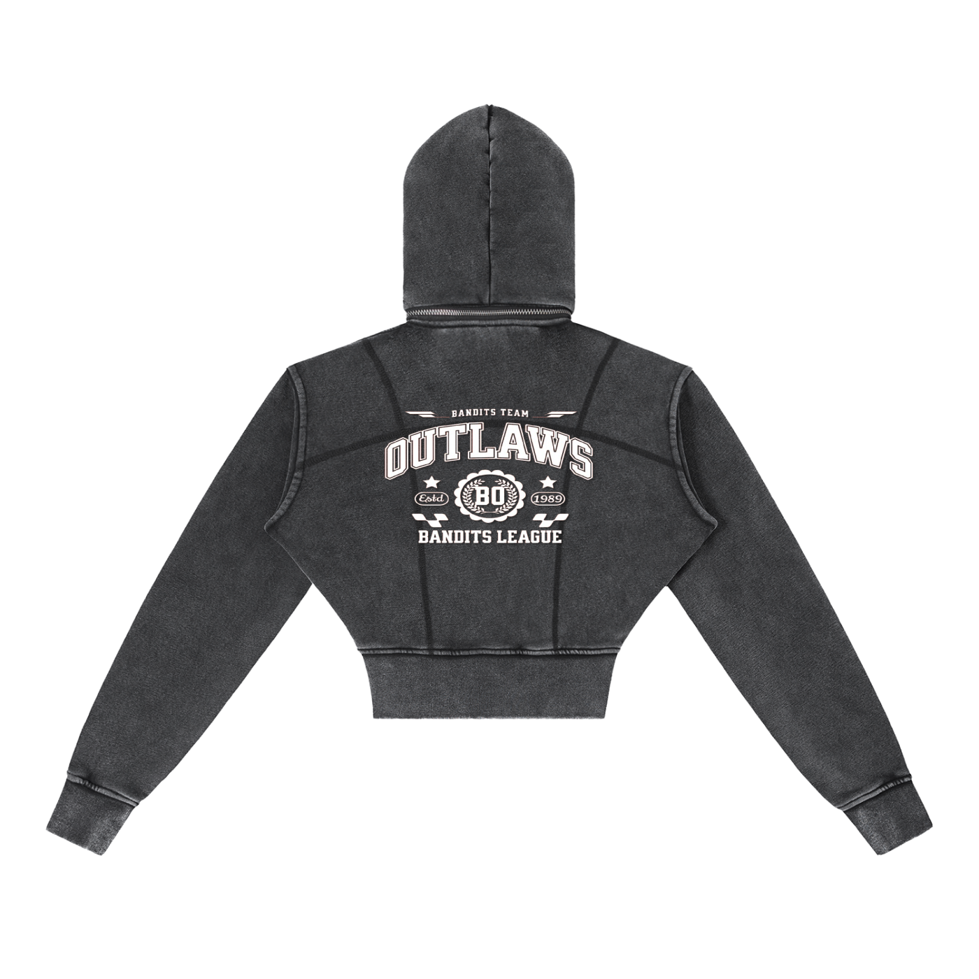 Vintage Washed Cropped Fleece Hoodie