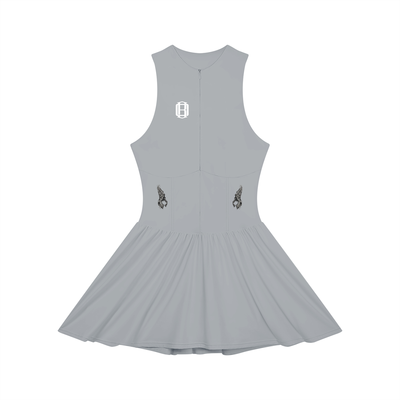 Women’s Ruched Sleeveless Full-Zip Dress