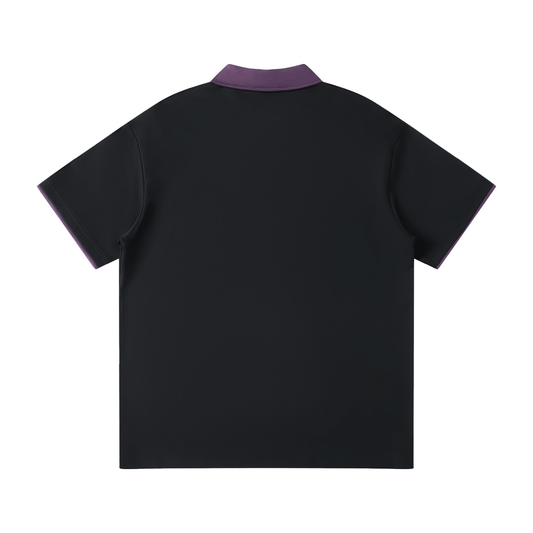 Contrast Collar Raglan Polo Shirt