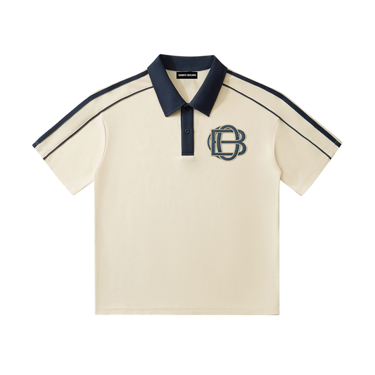 Contrast Collar Short-Sleeve Polo Shirt 1