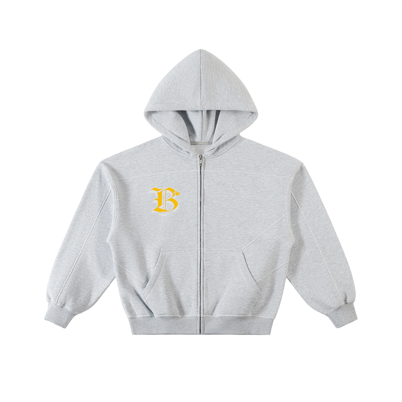Contrast-Stitched Boxy Fleece Zip Hoodie bandits