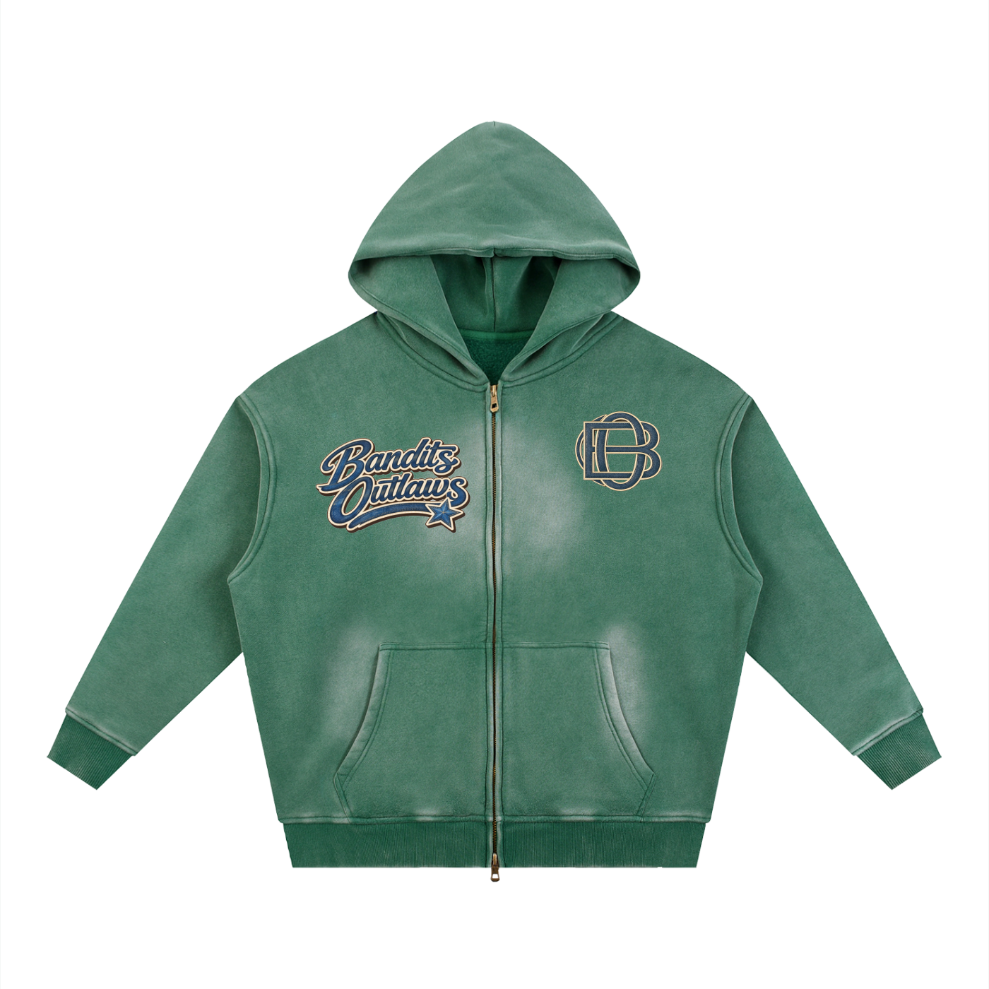 Sunfade Two-way Zipper Boxy Fleece Hoodie