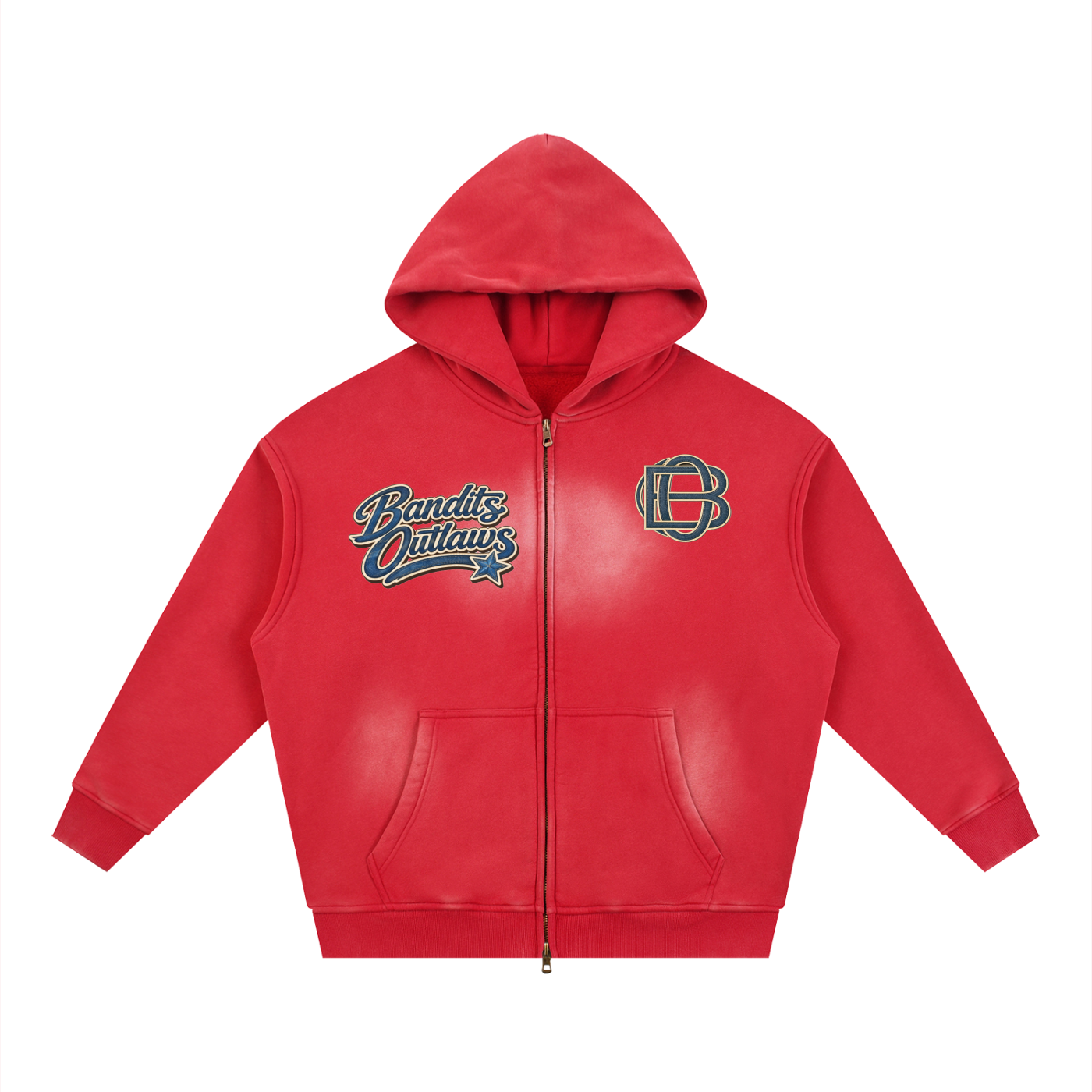 Sunfade Two-way Zipper Boxy Fleece Hoodie