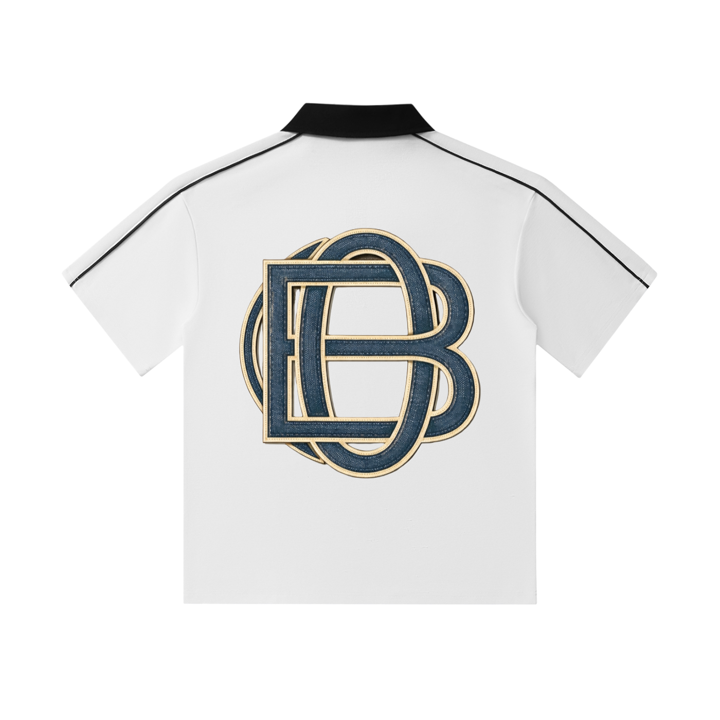 Contrast Collar Short-Sleeve Polo Shirt