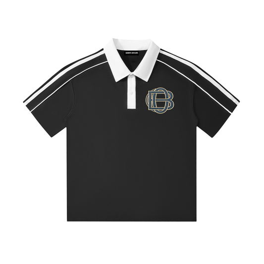 Contrast Collar Short-Sleeve Polo Shirt